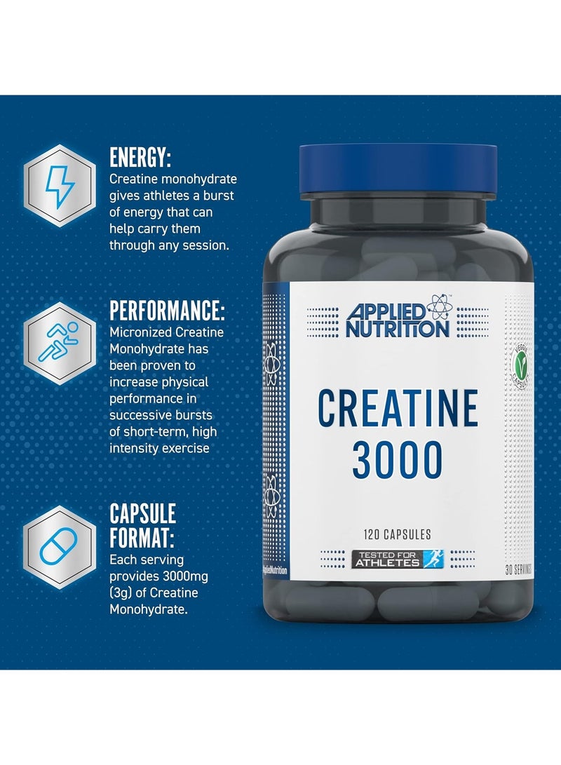 Applied Nutrition Creatine 3000 120 Capsules 30 Servings