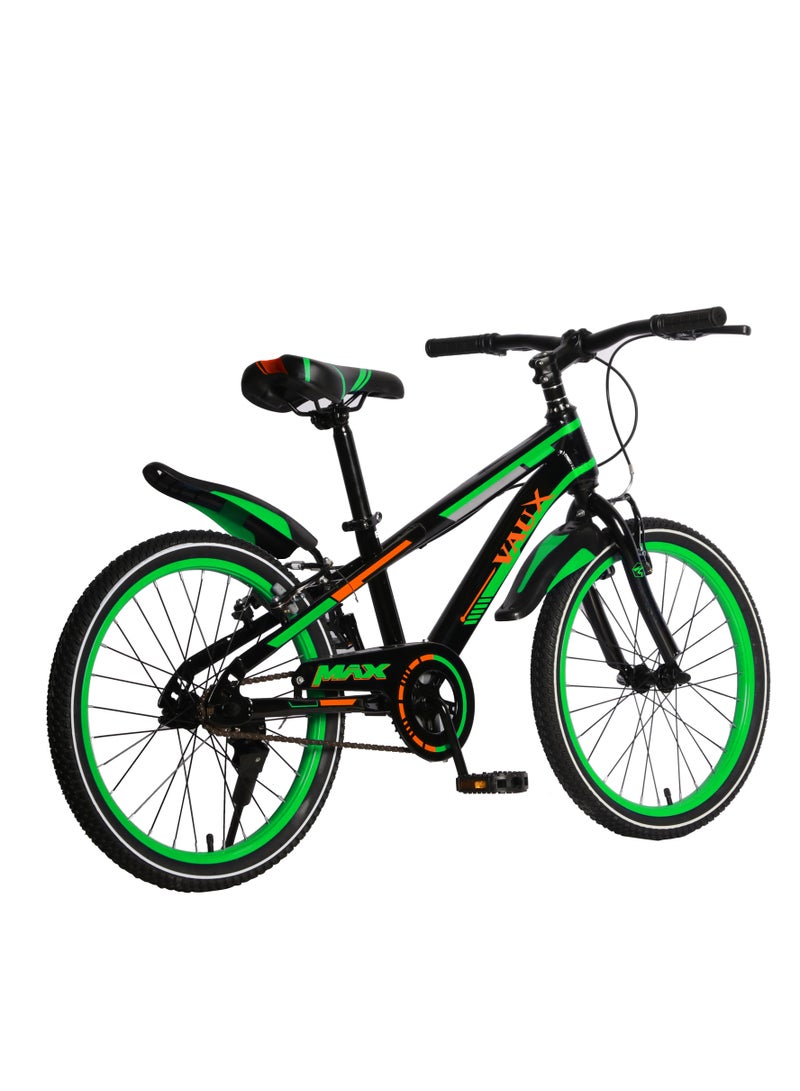 Vaux Max Kids Road Bike for 6-14 Years Boys And Girls, Adjustable Seat, 20 Inch Side Stand - Green