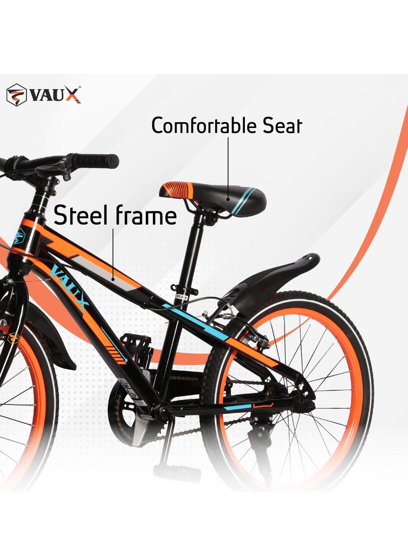 Vaux Max Kids Road Bike for 6-14 Years Boys And Girls, Adjustable Seat, 24 Inch Side Stand - Orange