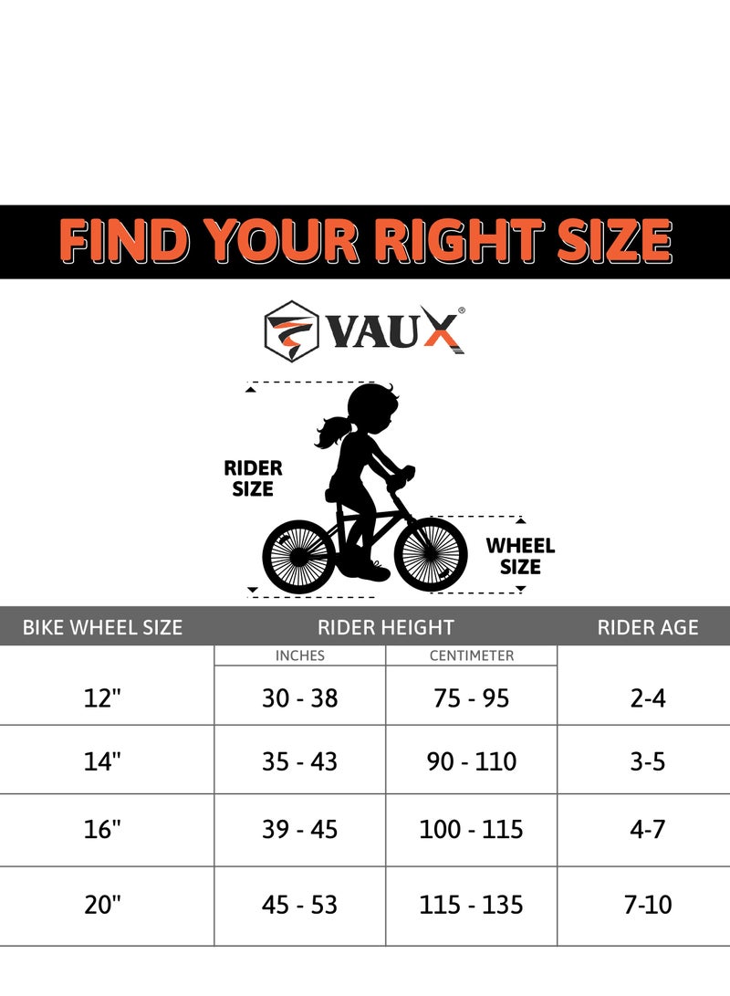 Vaux Max Kids Road Bike for 6-14 Years Boys And Girls, Adjustable Seat, 24 Inch Side Stand - Orange