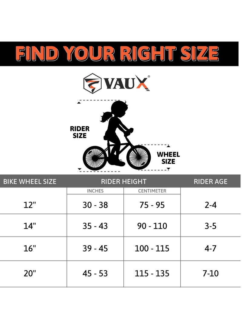 Vaux Max Kids Road Bike for 6-14 Years Boys And Girls, Adjustable Seat, 20 Inch Side Stand - Blue