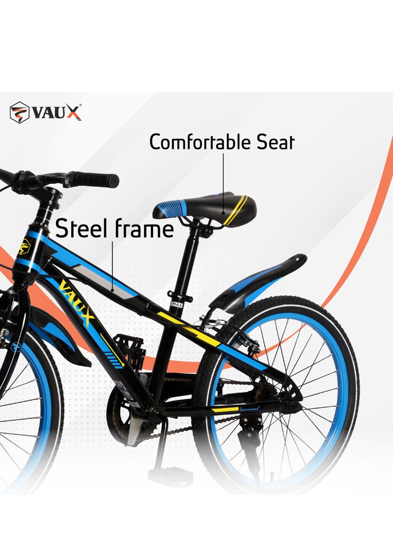 Vaux Max Kids Road Bike for 6-14 Years Boys And Girls, Adjustable Seat, 20 Inch Side Stand - Blue