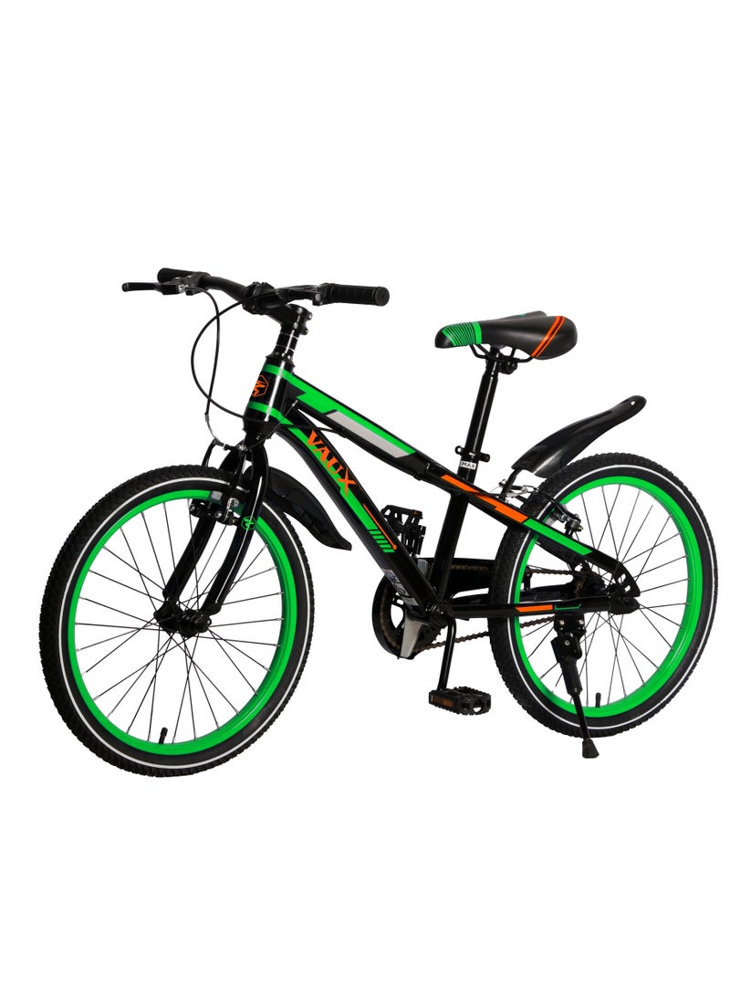 Vaux Max Kids Road Bike for 6-14 Years Boys And Girls, Adjustable Seat, 24 Inch Side Stand - Green