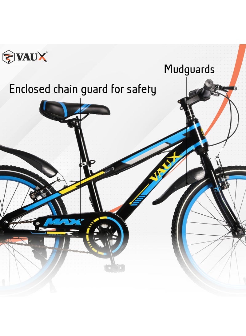 Vaux Max Kids Road Bike for 6-14 Years Boys And Girls, Adjustable Seat, 24 Inch Side Stand - Blue