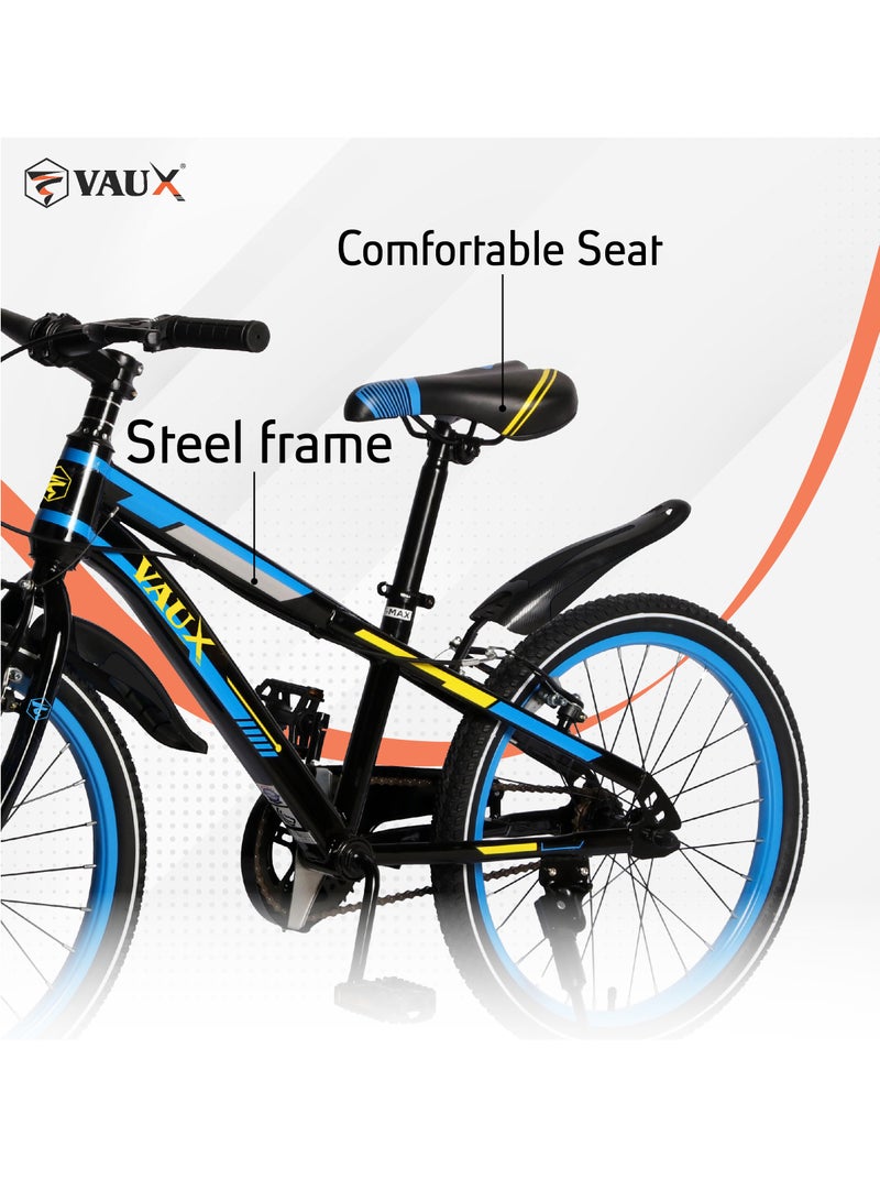 Vaux Max Kids Road Bike for 6-14 Years Boys And Girls, Adjustable Seat, 24 Inch Side Stand - Blue