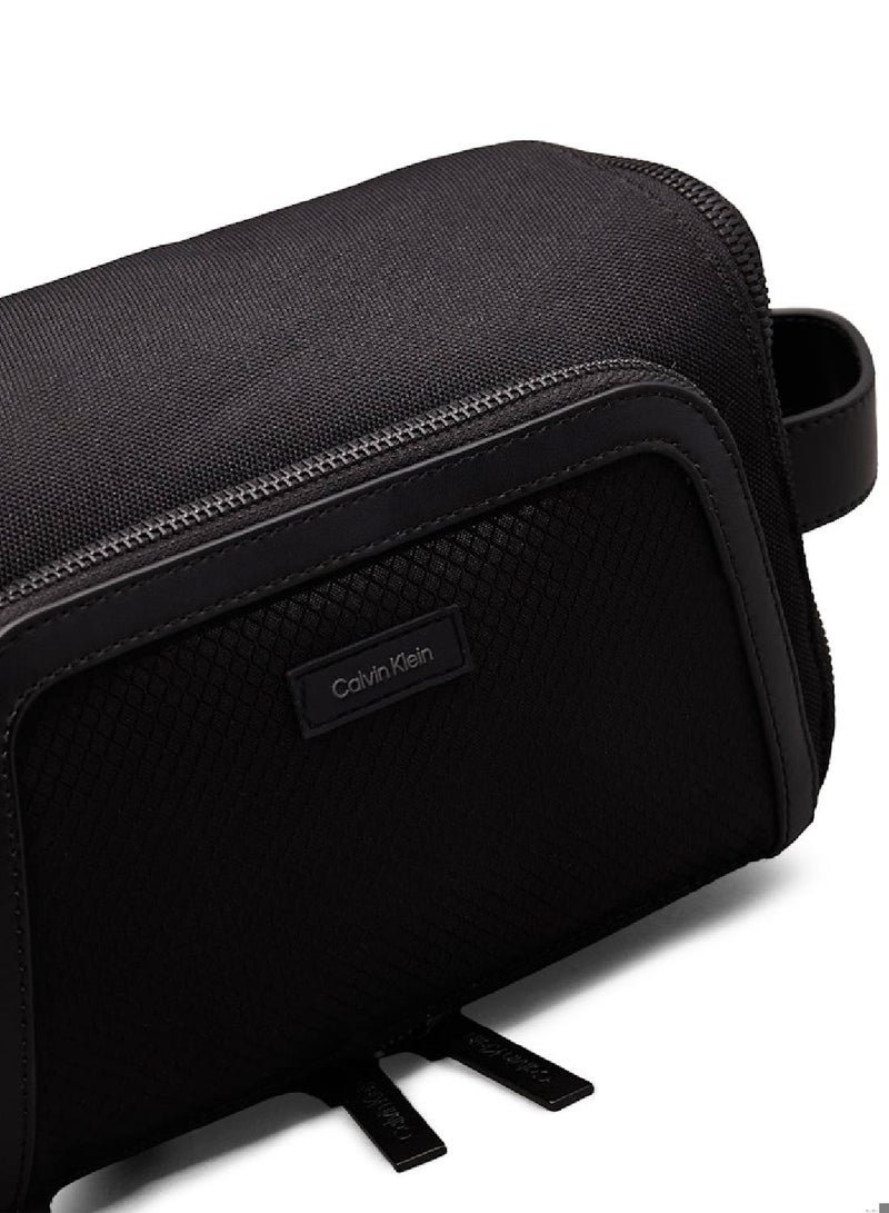 Men's CK Remote Washbag with Strap - Polyester, Black