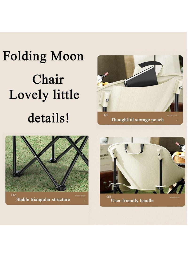 Ultralight Folding Camping Moon Chair - Durable 600D Oxford Fabric