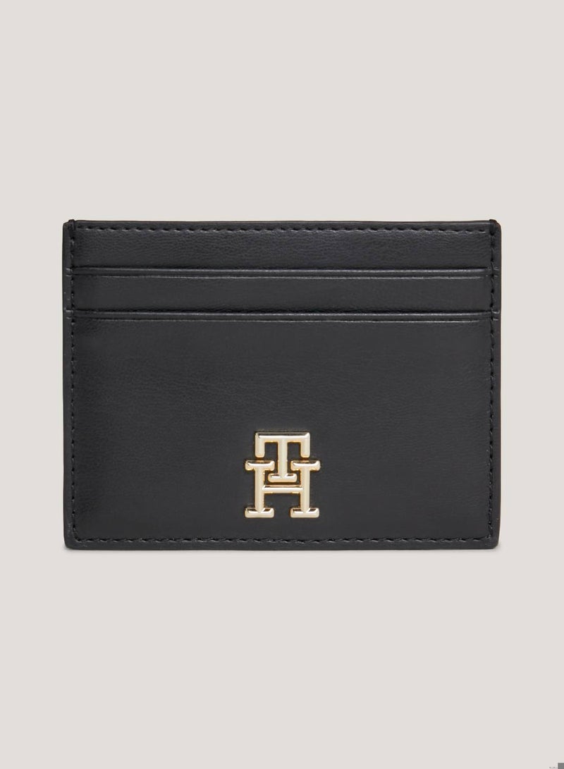 Women's Th City Credit Card Holder -  Smooth finish, Black