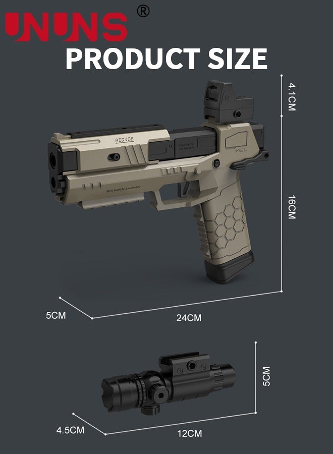 Toy Gun,Soft Bullet Pistol Gun With Rich Accessories,Empty Shell Ejecting Toy Gun,Foam Dart Blaster Shooting Games,Fidget Toy Foam Blasters,Realistic Shot Model,Gift For Kids Teens Adults,Brown