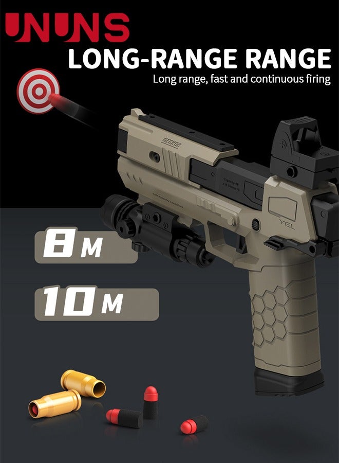 Toy Gun,Soft Bullet Pistol Gun With Rich Accessories,Empty Shell Ejecting Toy Gun,Foam Dart Blaster Shooting Games,Fidget Toy Foam Blasters,Realistic Shot Model,Gift For Kids Teens Adults,Brown