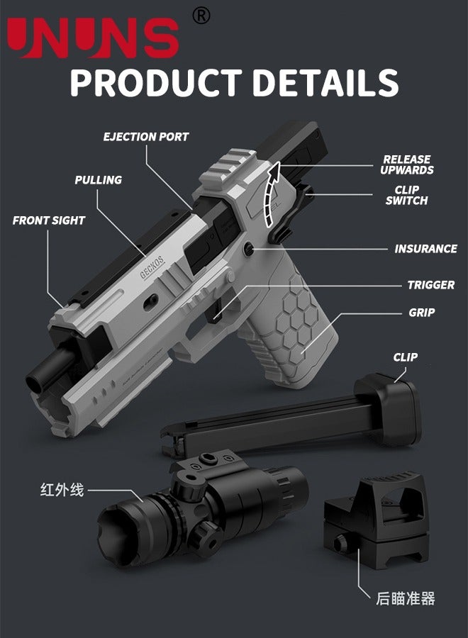 Toy Gun,Soft Bullet Pistol Gun With Rich Accessories,Empty Shell Ejecting Toy Gun,Foam Dart Blaster Shooting Games,Fidget Toy Foam Blasters,Realistic Shot Model,Gift For Kids Teens Adults,Brown