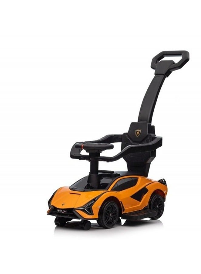 Lamborghini Ride on Push Car Walking Toy Stroller with USB Port-Orange