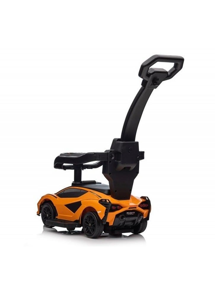 Lamborghini Ride on Push Car Walking Toy Stroller with USB Port-Orange