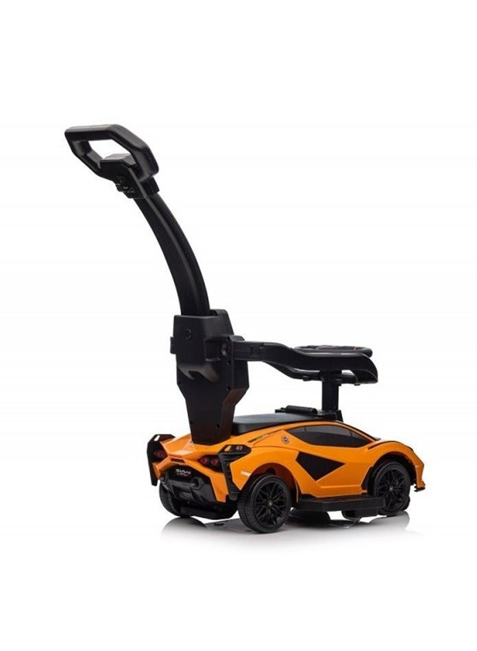 Lamborghini Ride on Push Car Walking Toy Stroller with USB Port-Orange