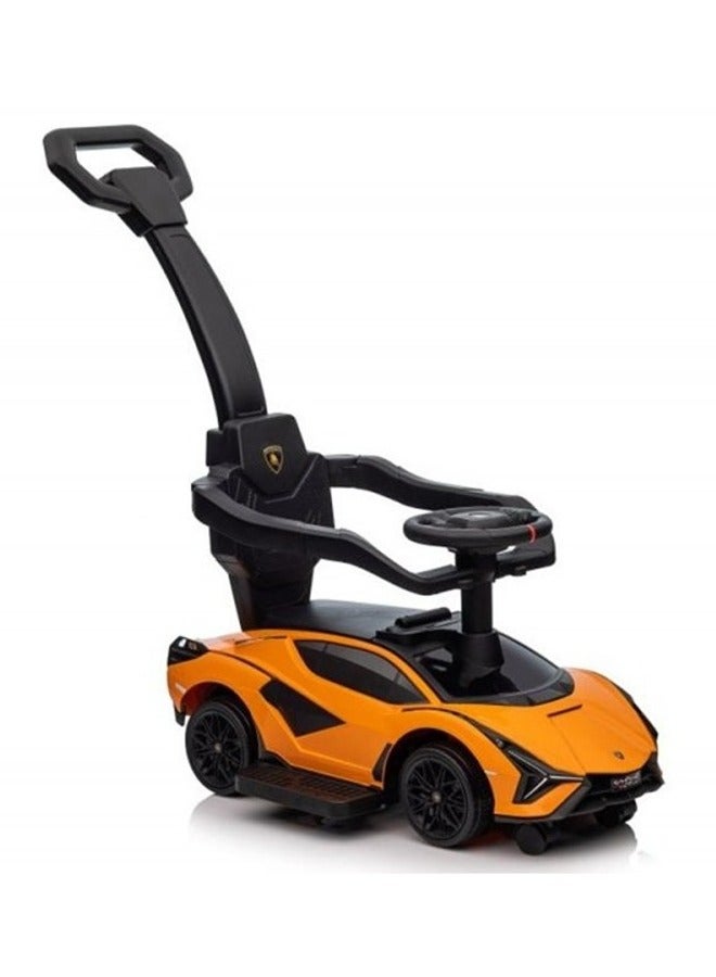 Lamborghini Ride on Push Car Walking Toy Stroller with USB Port-Orange