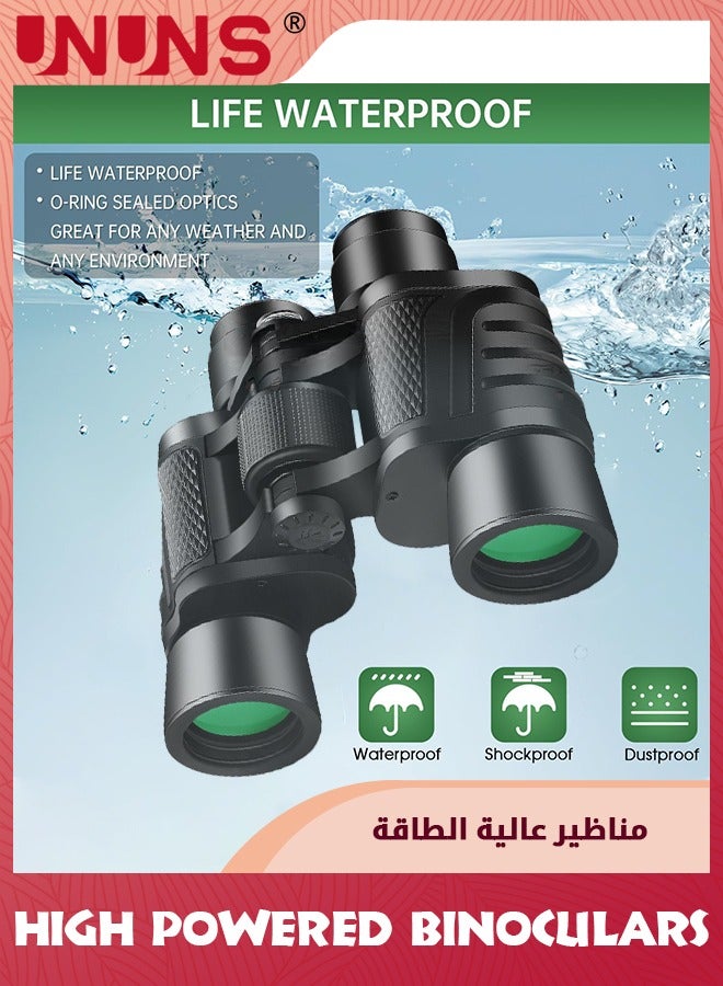 60x60 High Powered Binoculars,HD Professional Binoculars,Large Viewing Telescope Binoculars For Bird Watching Hunting Travel Stargazing Cruise Football Games Concert,Waterproof Binoculars For Adults