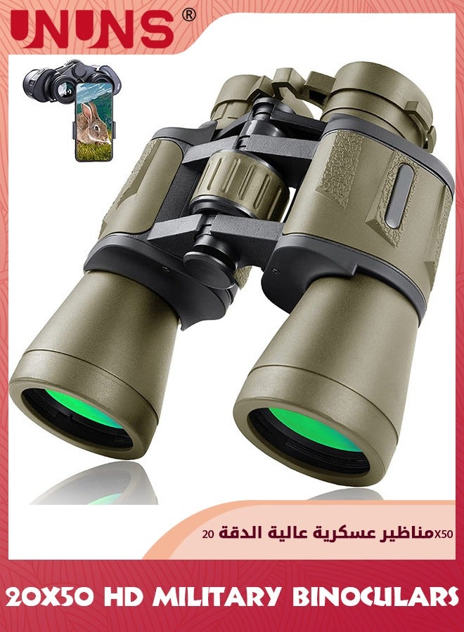 20x50 Military Binoculars For Adults Teens,High Power Tactical Binoculars,Waterproof HD Professional Binoculars,Telescope Binoculars For Bird Watching Hunting Stargazing Astronomy Concert Sports