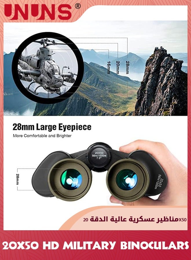 20x50 Military Binoculars For Adults Teens,High Power Tactical Binoculars,Waterproof HD Professional Binoculars,Telescope Binoculars For Bird Watching Hunting Stargazing Astronomy Concert Sports