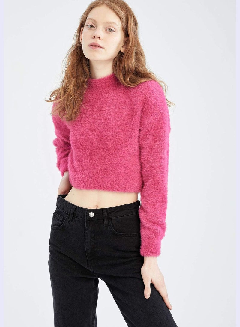 Fluffy Cropped Jumper