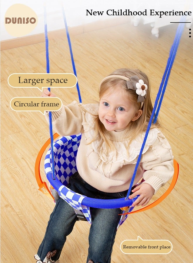 Canvas Baby Hanging Swing Outdoor and Indoor, Hanging Swing Seat Chair with Cushion for Toddler Boys Girls, Infant Hammock Swing for Door Frame, Tree and Backyard Outside