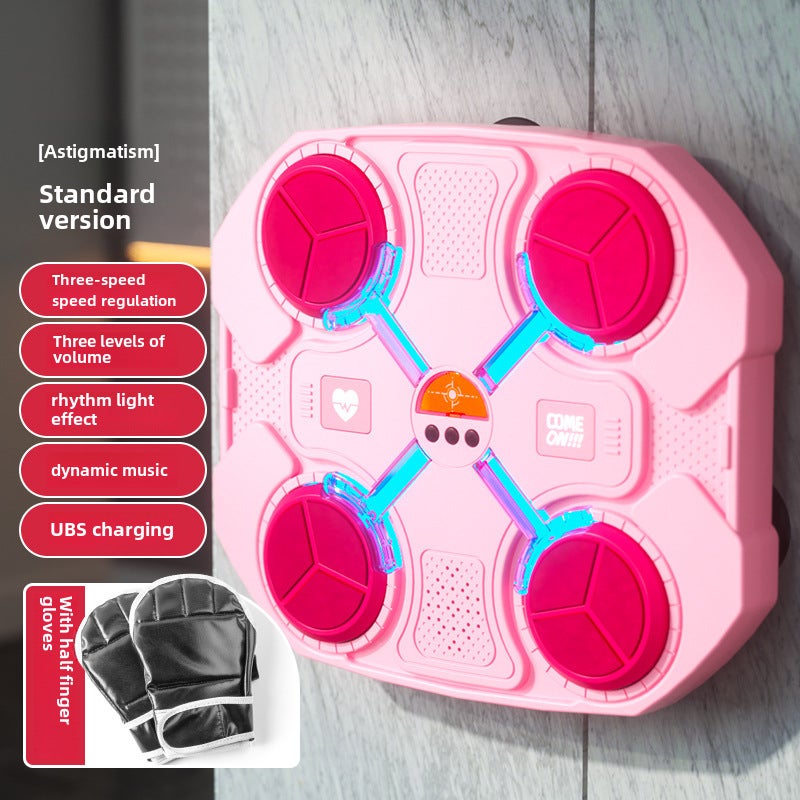 Kids Bluetooth Boxing Target Rhythm Training Decompression Toy Pink 