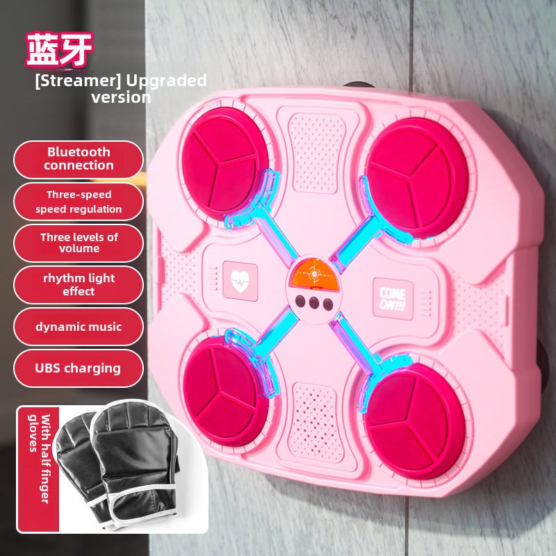 Kids Bluetooth Boxing Target Rhythm Training Decompression Toy Pink 