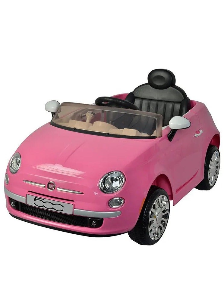 Fiat 500 Childrens Ride-On Electric Car - Pink 12V