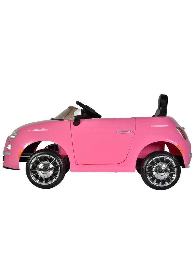 Fiat 500 Childrens Ride-On Electric Car - Pink 12V