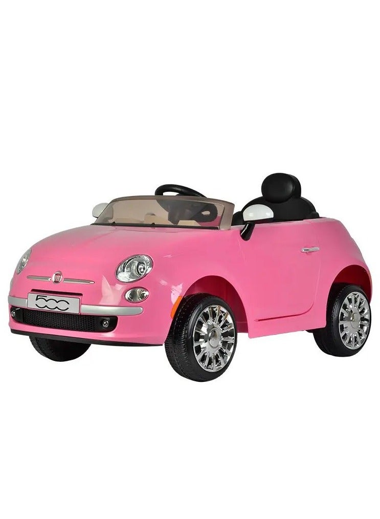 Fiat 500 Childrens Ride-On Electric Car - Pink 12V