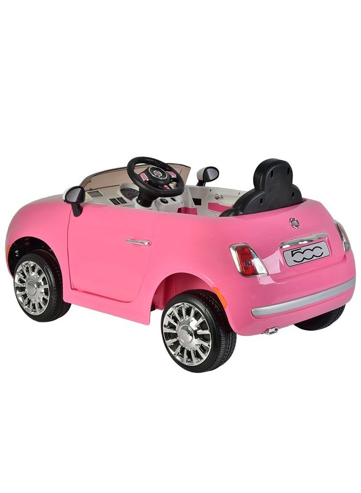 Fiat 500 Childrens Ride-On Electric Car - Pink 12V