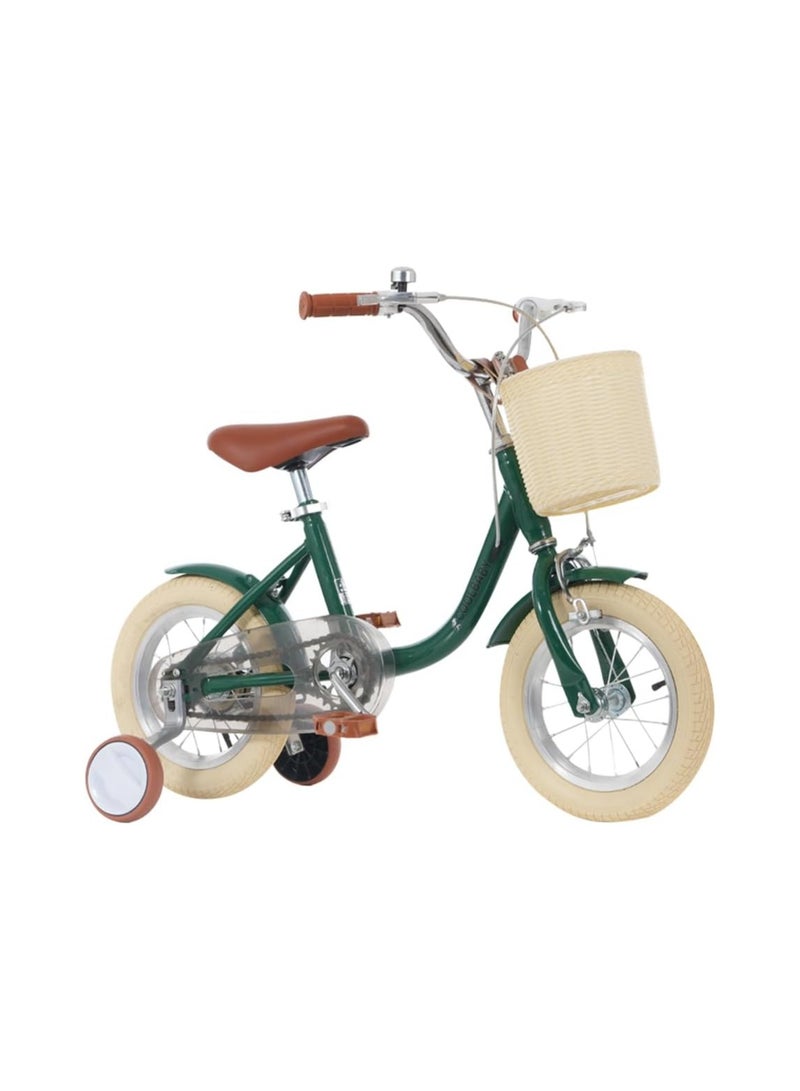 COOLBABY Children's Bicycles are Suitable for Children Aged 2-5.  Kids Bike with Adjustable Height with Storage Baskets and Auxiliary Wheels