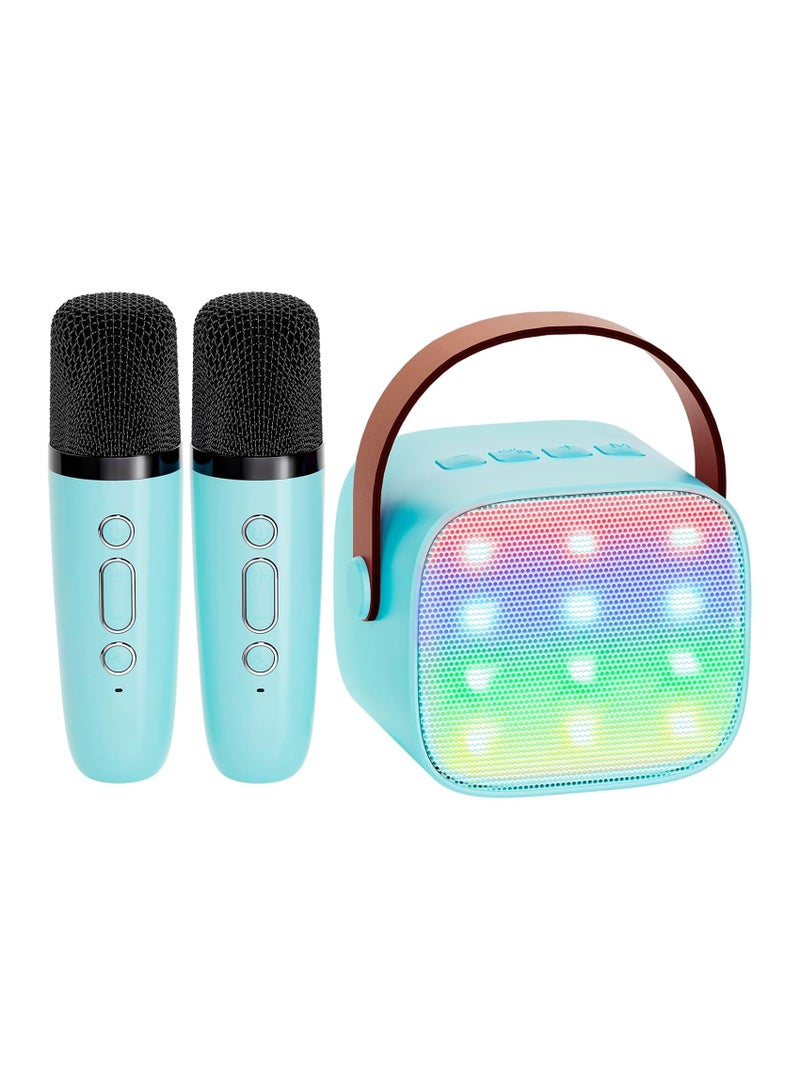 Mini Karaoke Machine for Kids, Portable Bluetooth Speaker with 2 Wireless Microphones, Birthday for 3/4/5/6/7/8+ Year Old Boys Toys - Multicolor