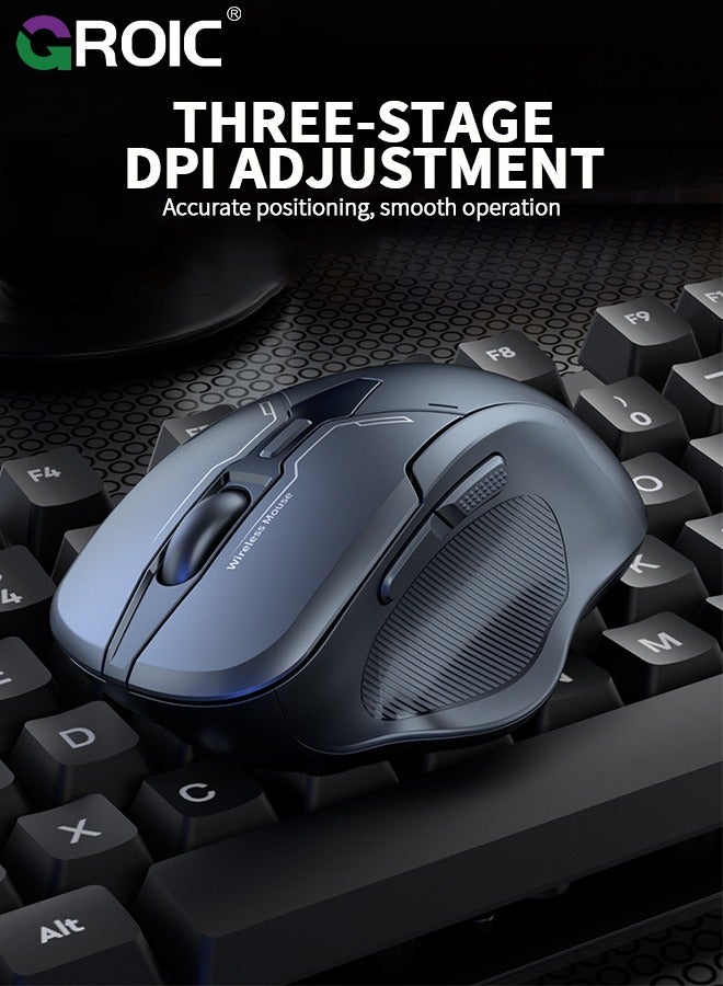 Wireless Gaming Mouse, 1600 DPI Wireless Gamer Mouse, BT & 2.4G Wireless, 45-Hour Power Capacity for PC/Mac/Laptop