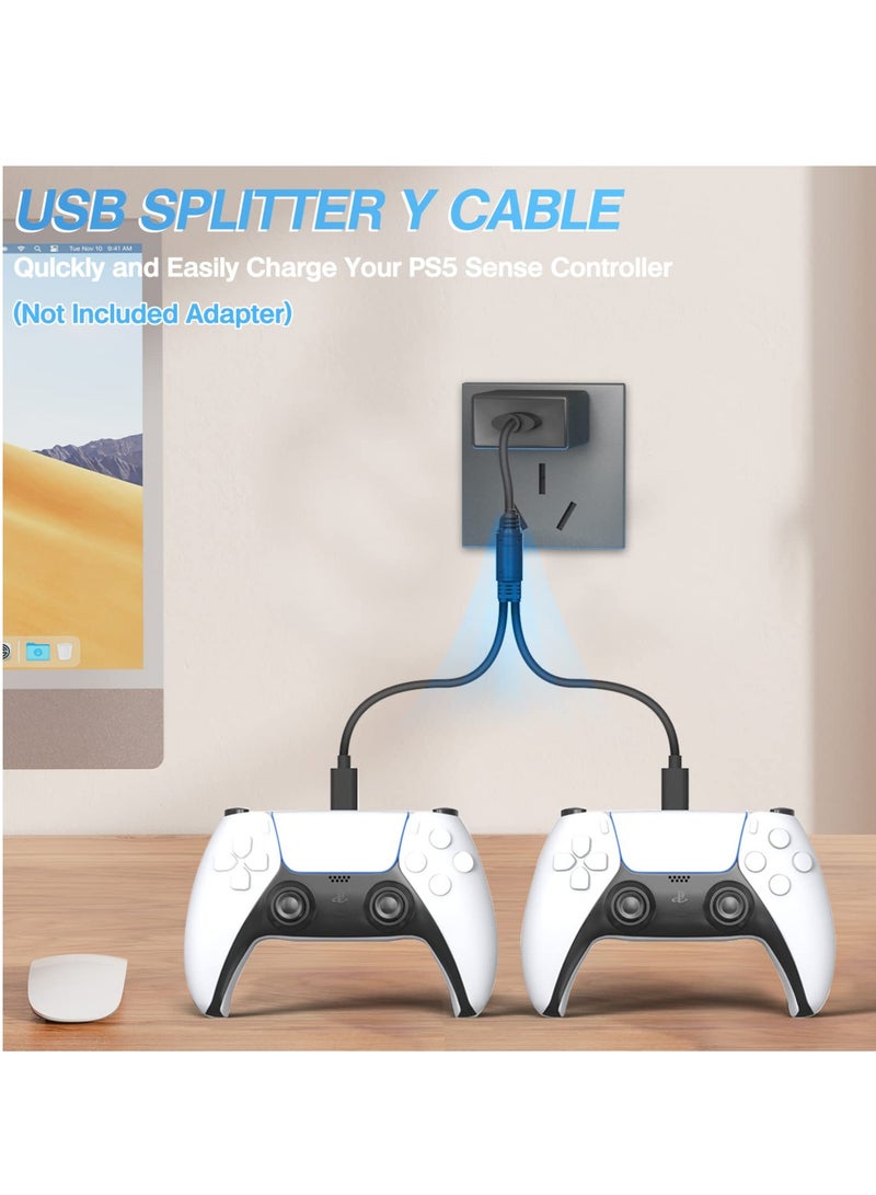 Holder Stand for PS VR2, Hanger Bracket Kit with Type C Double Charging Cable for PlayStation VR2, Charging Stand Headset Bracket for PSVR2 Handle Controllers and Headphone