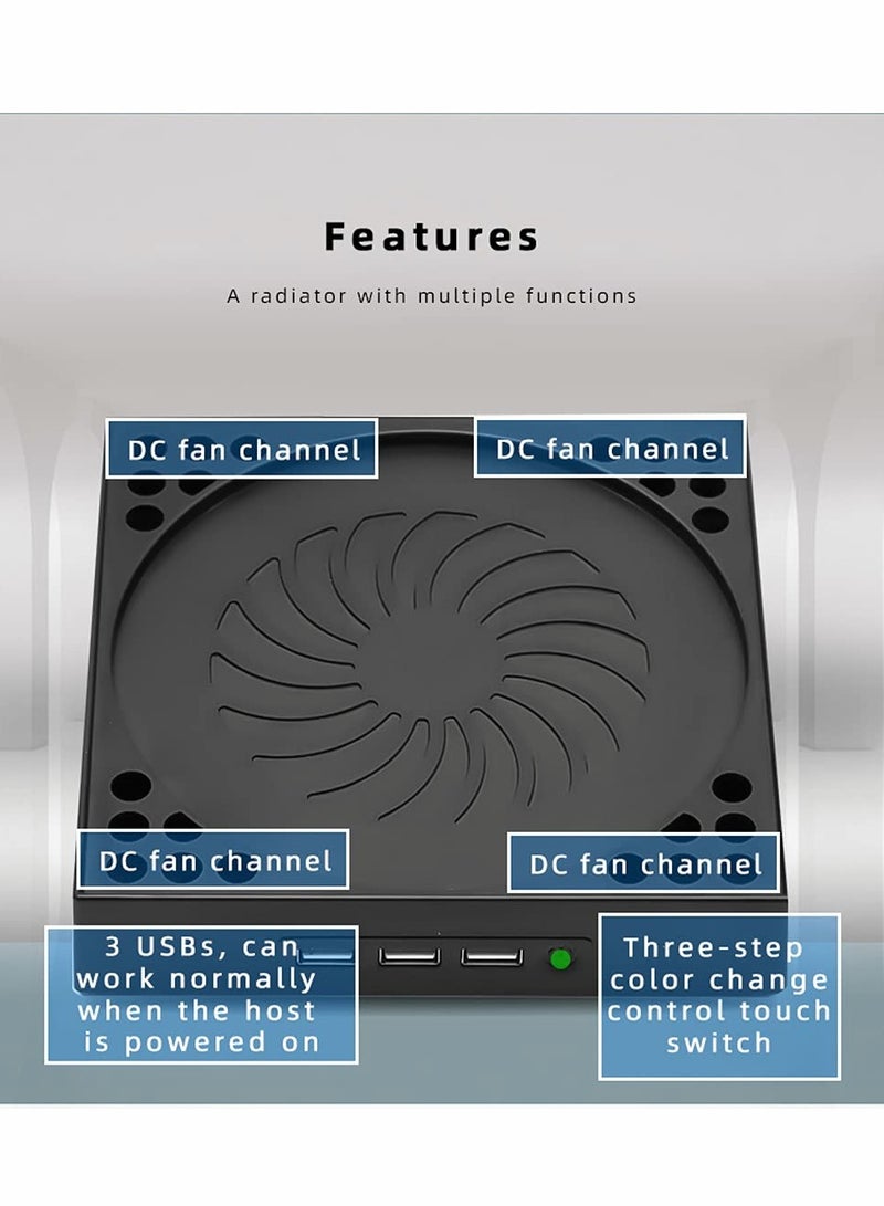 External Cooling System for Xbox Series X with 4 Fans and 3 USB Ports, Turbo Cooling Stand Mount for Enhanced Console Performance.