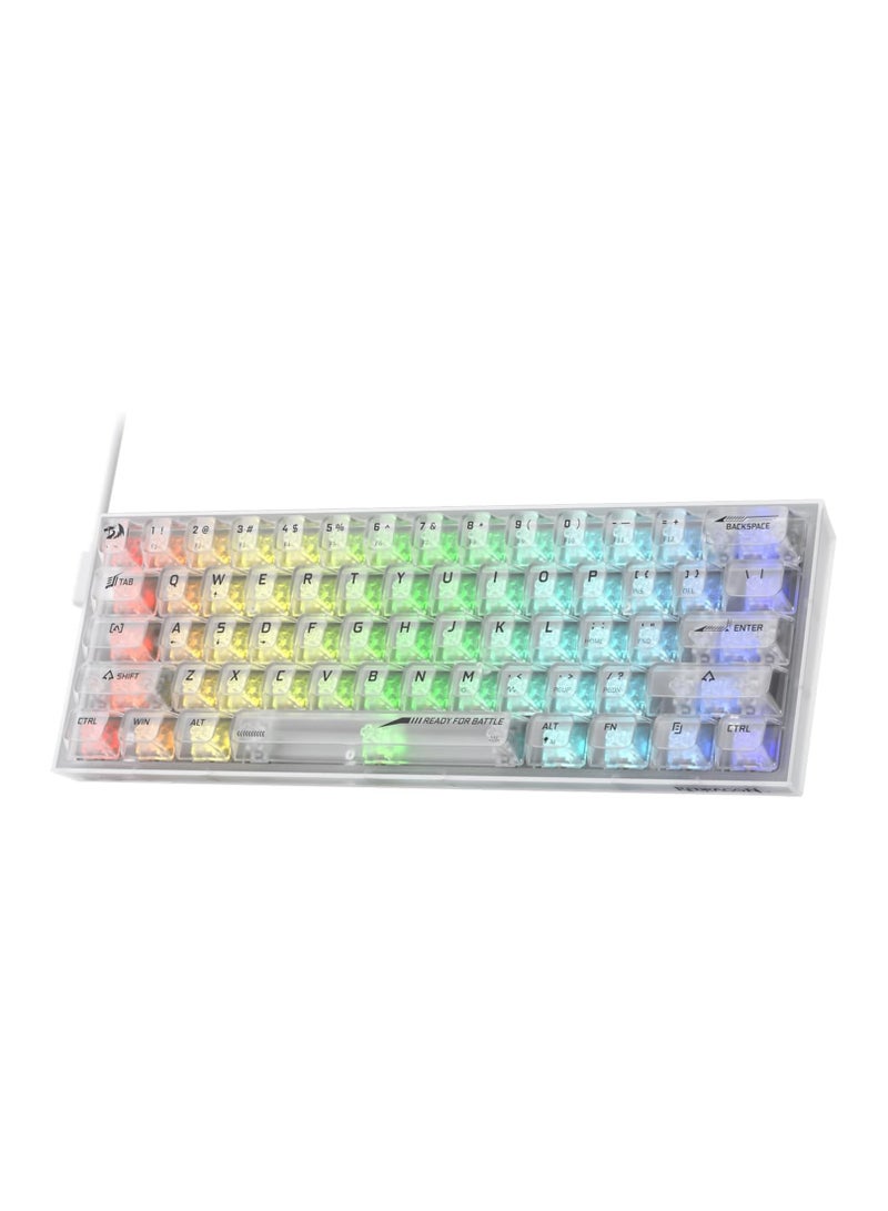 K617 SE 60% Wired RGB Gaming Keyboard, 61 Keys Compact Full-Transparent Mechanical Keyboard w/Translucent Board, Custom Linear Switch, Pro Driver/Software Supported