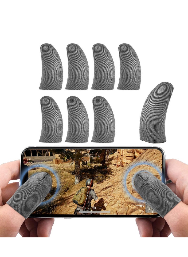 8 Pack Gaming Finger Sleeves for Mobile Devices Anti-Sweat Breathable Touch Screen Cots Compatible with iPhone Android Games