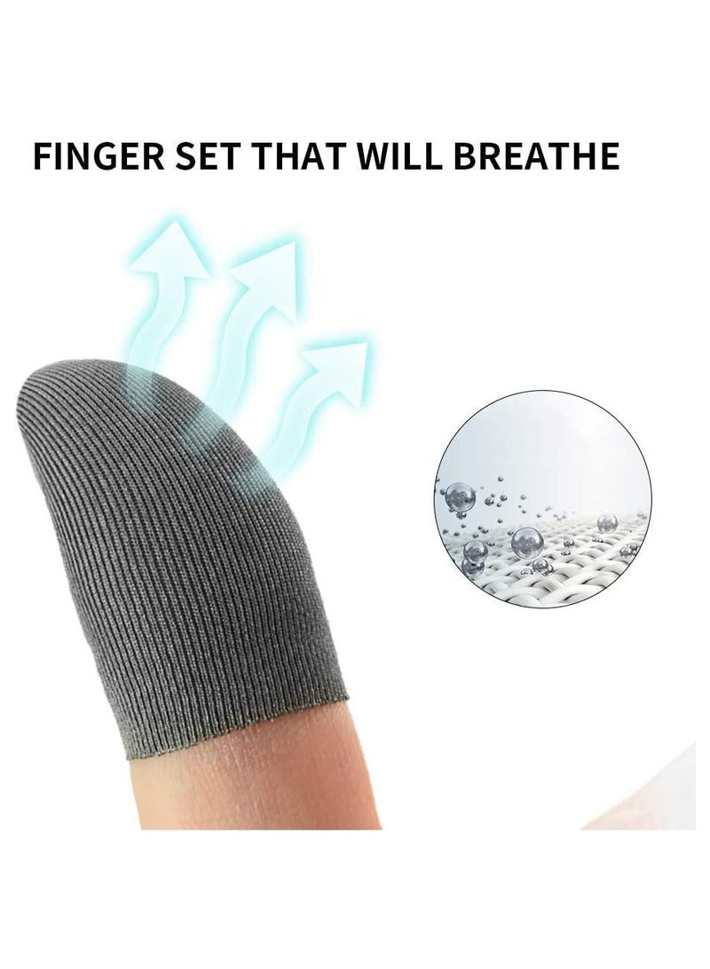 8 Pack Gaming Finger Sleeves for Mobile Devices Anti-Sweat Breathable Touch Screen Cots Compatible with iPhone Android Games