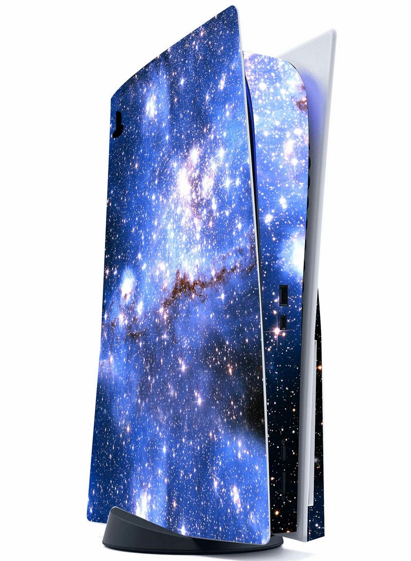 Complete Skin Wrap for PlayStation 5 Disc Edition , Blue Galaxy Design