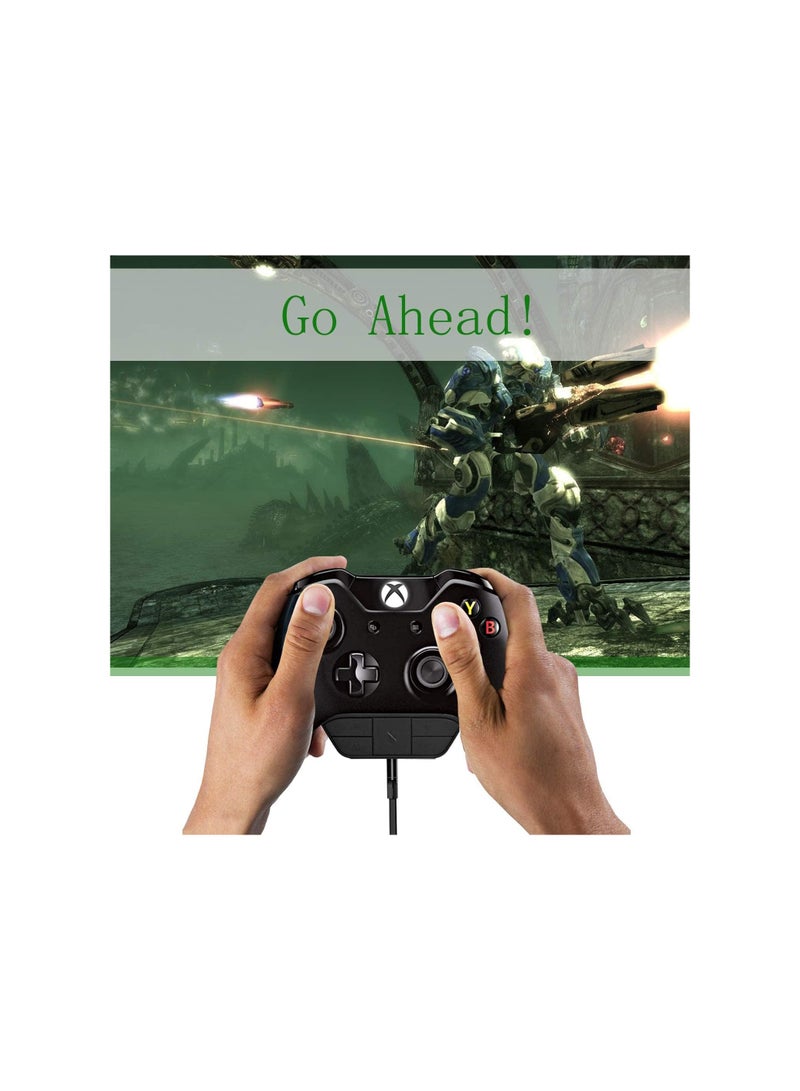 Stereo Headset Adapter for Xbox One, Audio Mic Headphone Converter, Adjust Audio Balance (Game Sound and Voice Chat), Volume, Mic Directly