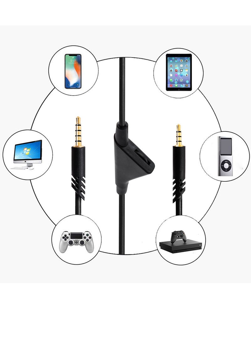 Cable Adapter for Logitech Astro A10 Gaming Headset with Volume Control, Compatible with A40/A40TR Headsets, 2.0M Long for Xbox One/PS4 Controllers.