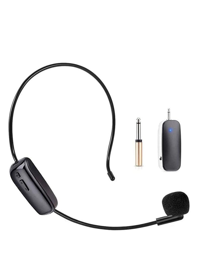 UHF Wireless Microphone Headset and Handheld 2-in-1 System, 165 ft Range for Voice Amplifiers, Stage Speakers, Teachers, Tour Guides, and Fitness Instructors.