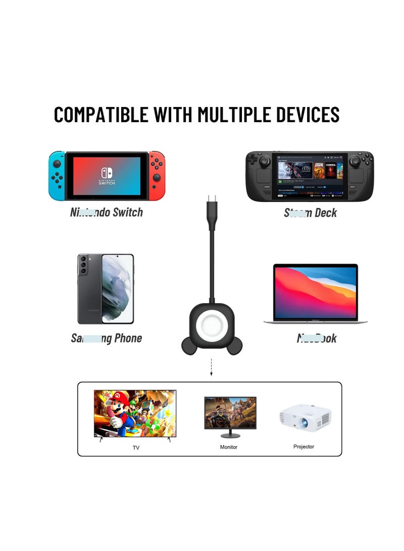 Portable Switch Dock for Nintendo Switch - HDMI USB 3.0 Port & USB C Charging Station, Compatible with Steam Deck, MacBook, Surface, Samsung Phones, and More.