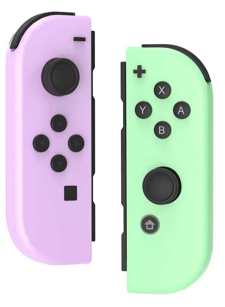 Wireless Joy-Con Controllers for Nintendo Switch, L/R Replacement Compatible with Switch/Lite/OLED, Joystick with Wake-up, Screenshot, and Dual Vibration (Purple/Green)