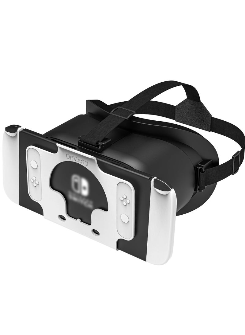 Upgraded VR Headset for Switch OLED Model - Adjustable HD Lenses & Comfortable Head Strap, Labo VR Kit 3D Goggles Compatible with Switch Accessories.