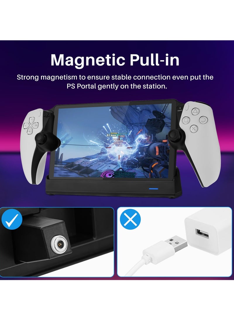 PS Portal Console Stand Fast Charging Station Dock for PlayStation Portal Charging Base Holder Accessories for PS5 with LED Indicators