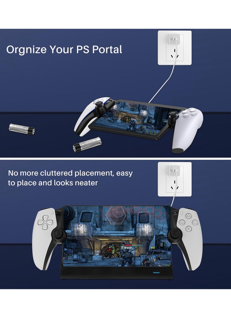 PS Portal Console Stand Fast Charging Station Dock for PlayStation Portal Charging Base Holder Accessories for PS5 with LED Indicators