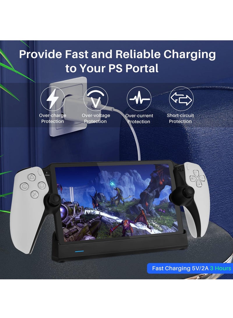 PS Portal Console Stand Fast Charging Station Dock for PlayStation Portal Charging Base Holder Accessories for PS5 with LED Indicators