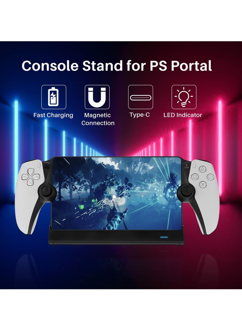 PS Portal Console Stand Fast Charging Station Dock for PlayStation Portal Charging Base Holder Accessories for PS5 with LED Indicators