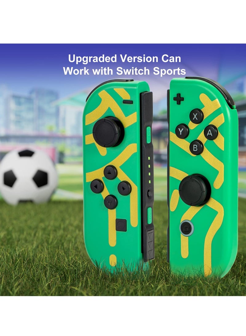 Wireless Joy-Con Controllers for Nintendo Switch, Lite, and OLED - L/R Replacement with Joystick, Wake-up, Screenshot, and Dual Vibration Features (Green)